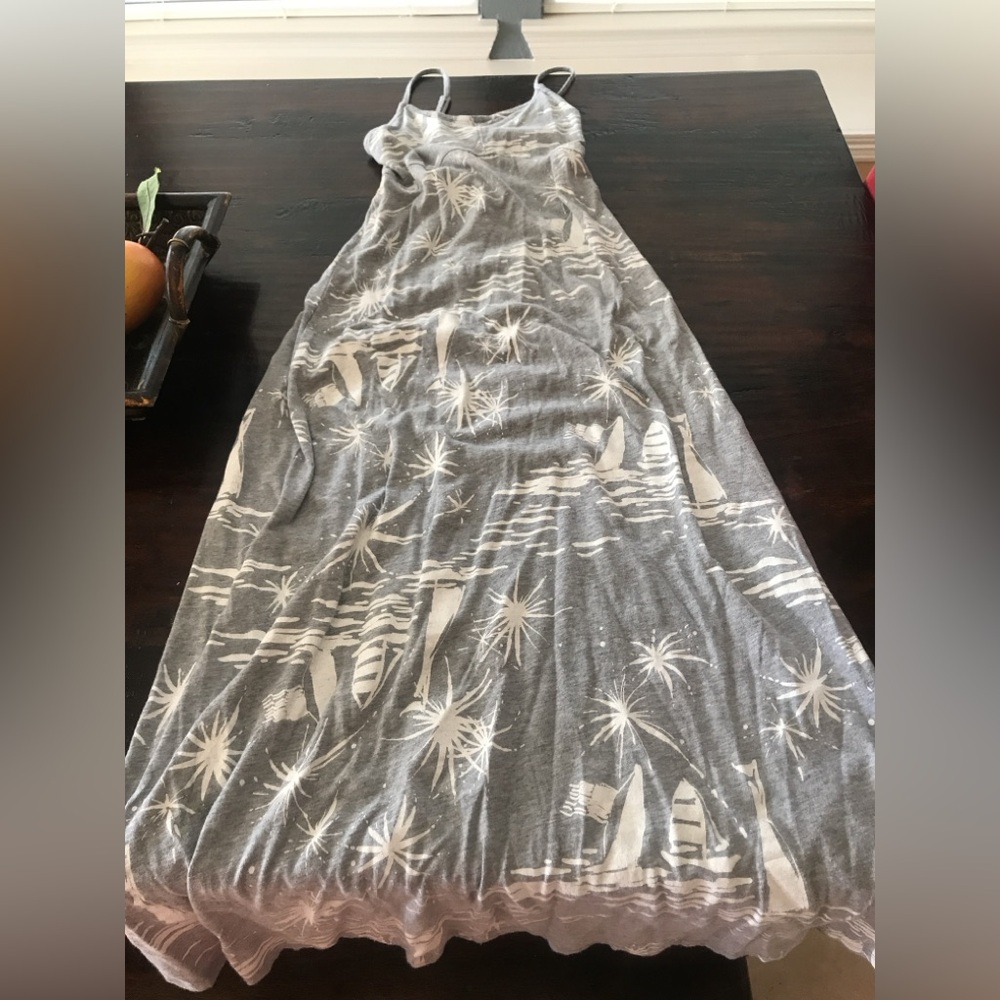 Old Navy Girls Gray & White Long Summer Dress Size 14